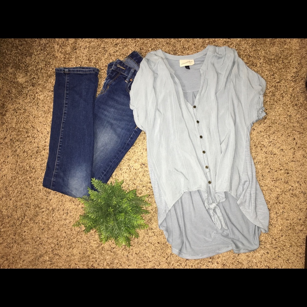 High low tie shirt